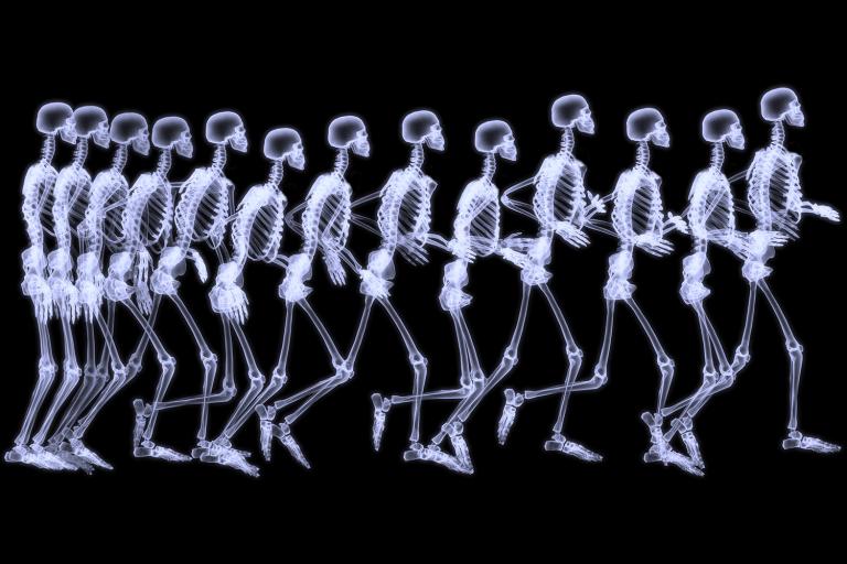 A time-lapse x-ray of a human in motion