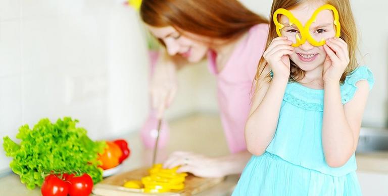 Children enjoying food prep